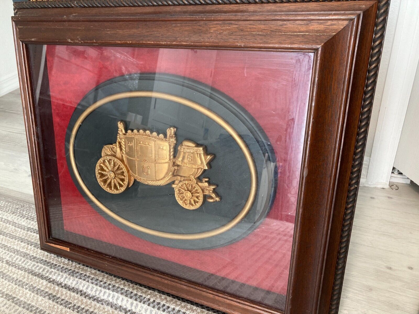 Fisher Body Coach Napoleonic Carriage 3-D Relief Framed Shadowbox Display RARE
