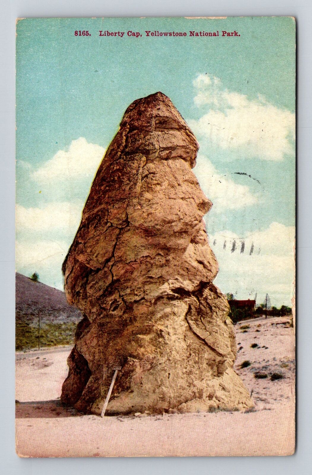Yellowstone National Park, Liberty Cap, Series #8165 Vintage c1913 Postcard