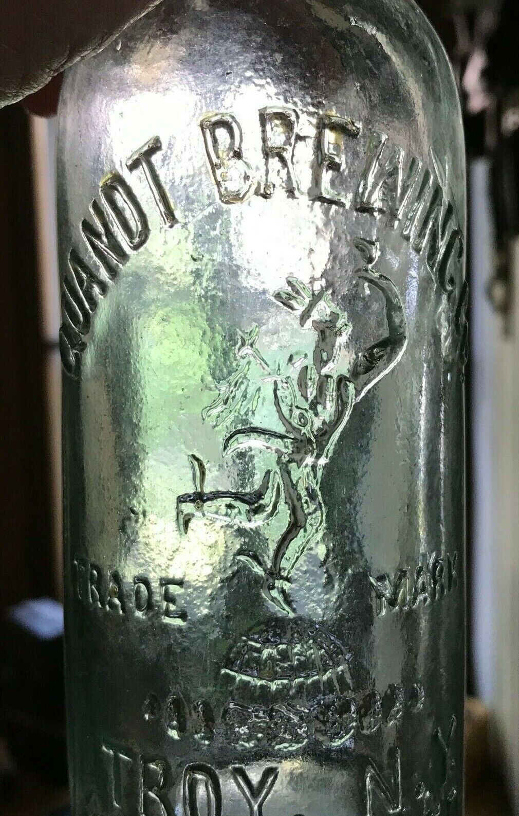 Antique Embossed Mercury Quandt Brewing Co.  Troy NY Very cool Old Rare