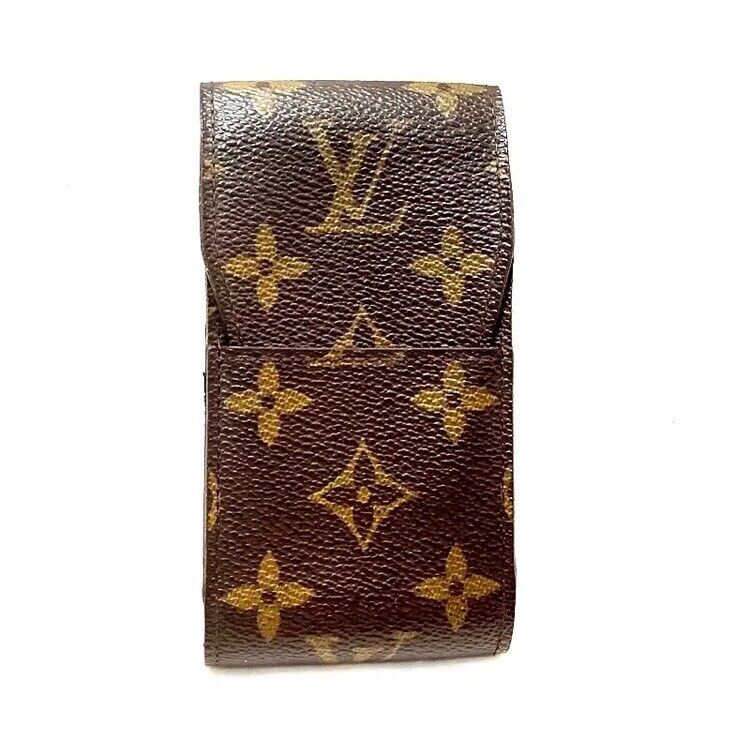 Louis Vuitton Monogram Cigarette Case M63024 Brown PVC Canvas Leather Unisex