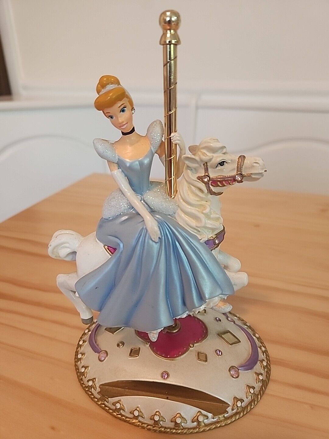 Rare Cinderella on Carousel Horse Figuerine  8in Tall