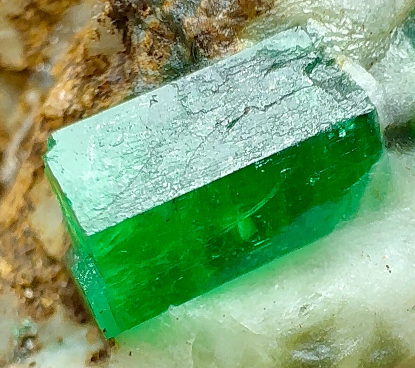 94 Ct Wow High Quality Top Green Swat Emerald Huge Crystals On Matrix @PAK