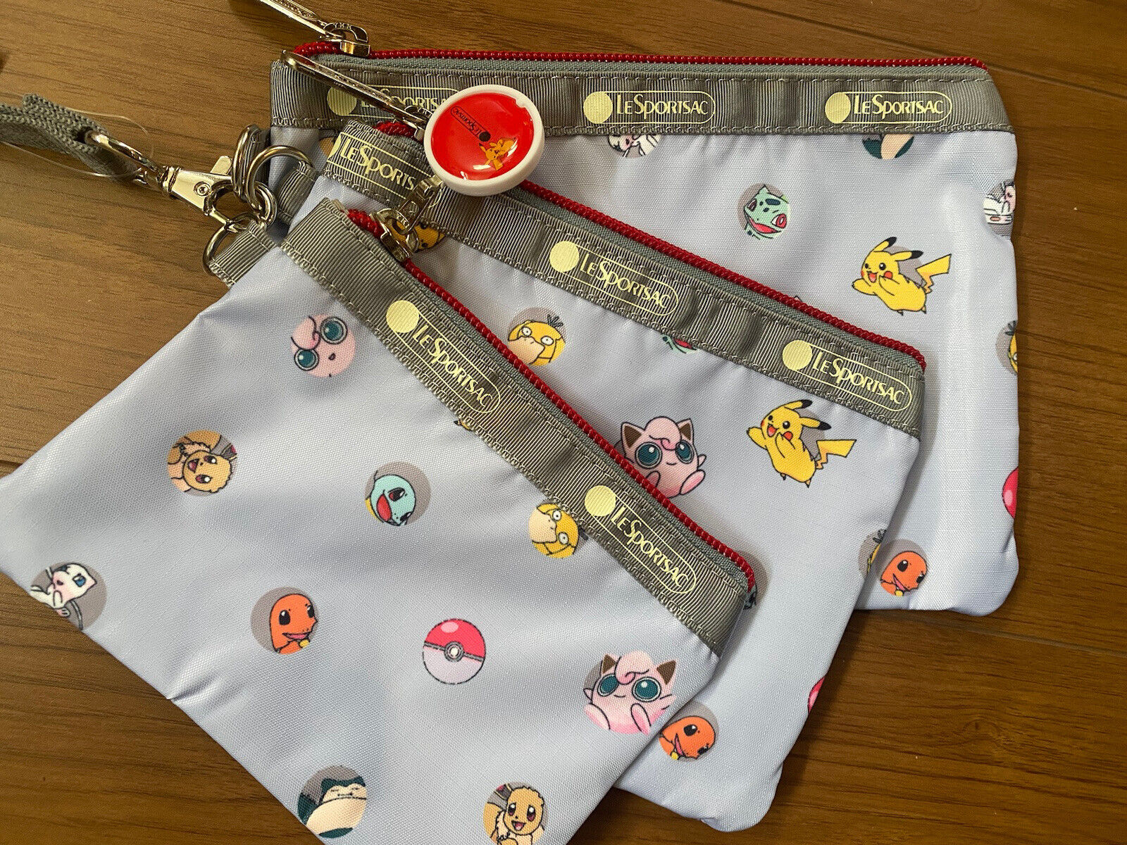 Brand New LeSportsac Pokemon 3-Piece Pouch Set - Cute and Functional JAPAN♡