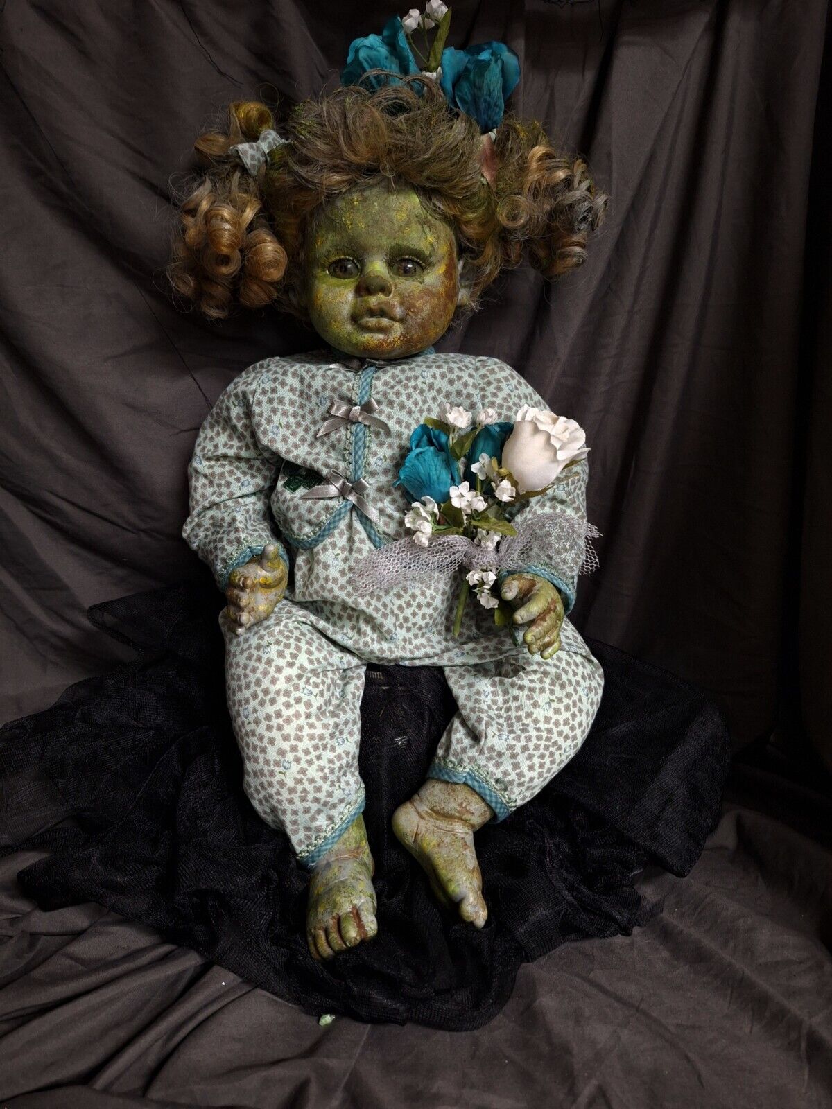 OOAK Creepy Doll 20 In Tall Handpainted Halloween Prob