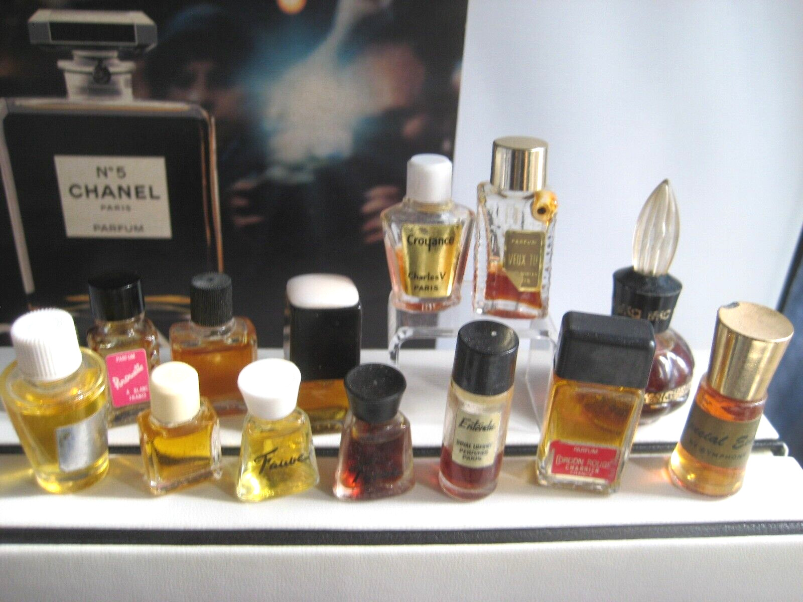 🎁Lot Vintage perfume French micro mini parfum Luzier Faube Charles V