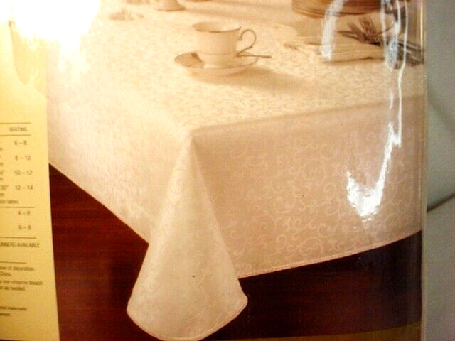Vtg Lenox Opal Innocence Tablecloth Ivory 70\