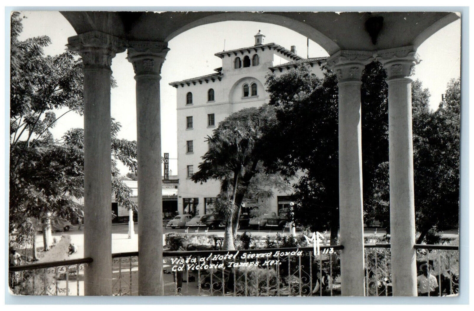 c1940's Vista al Hotel Victoria Tamaulipas Mexico RPPC Photo Postcard