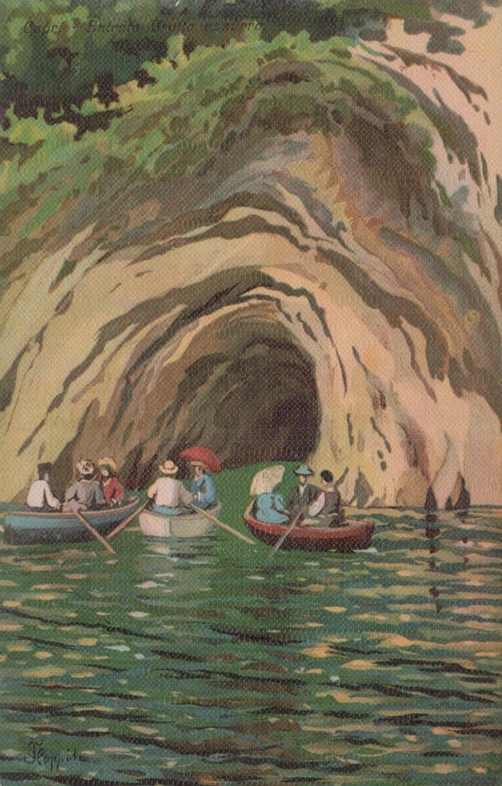 Postcard Entrance to the Blue Grotto Capri Italy 