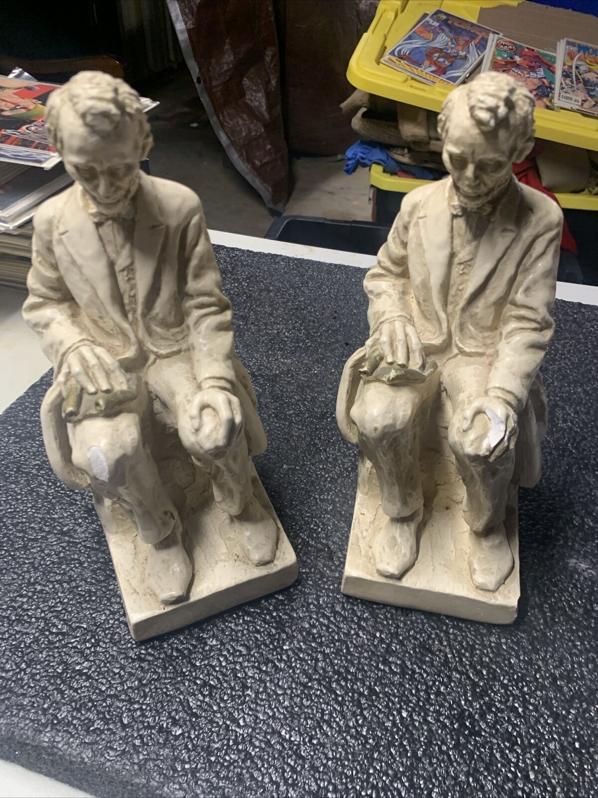 1963 Antique Abraham Lincoln Bookends Universal Statuary Corp Great Condition