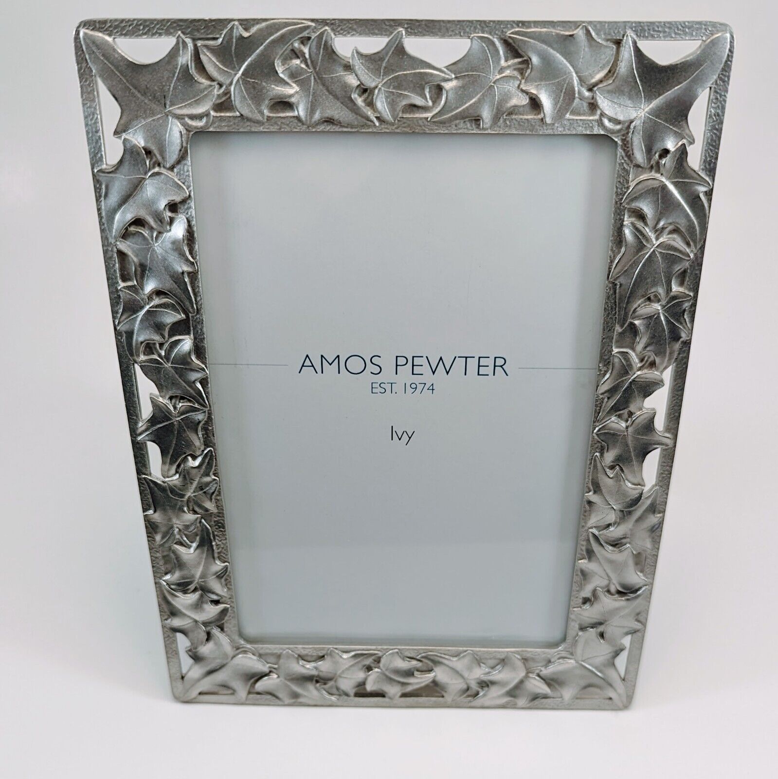 Vintage Amos Pewter Silver Zinn Ivy Leaf Leaves Vine Picture Frame 1993 5 x 7