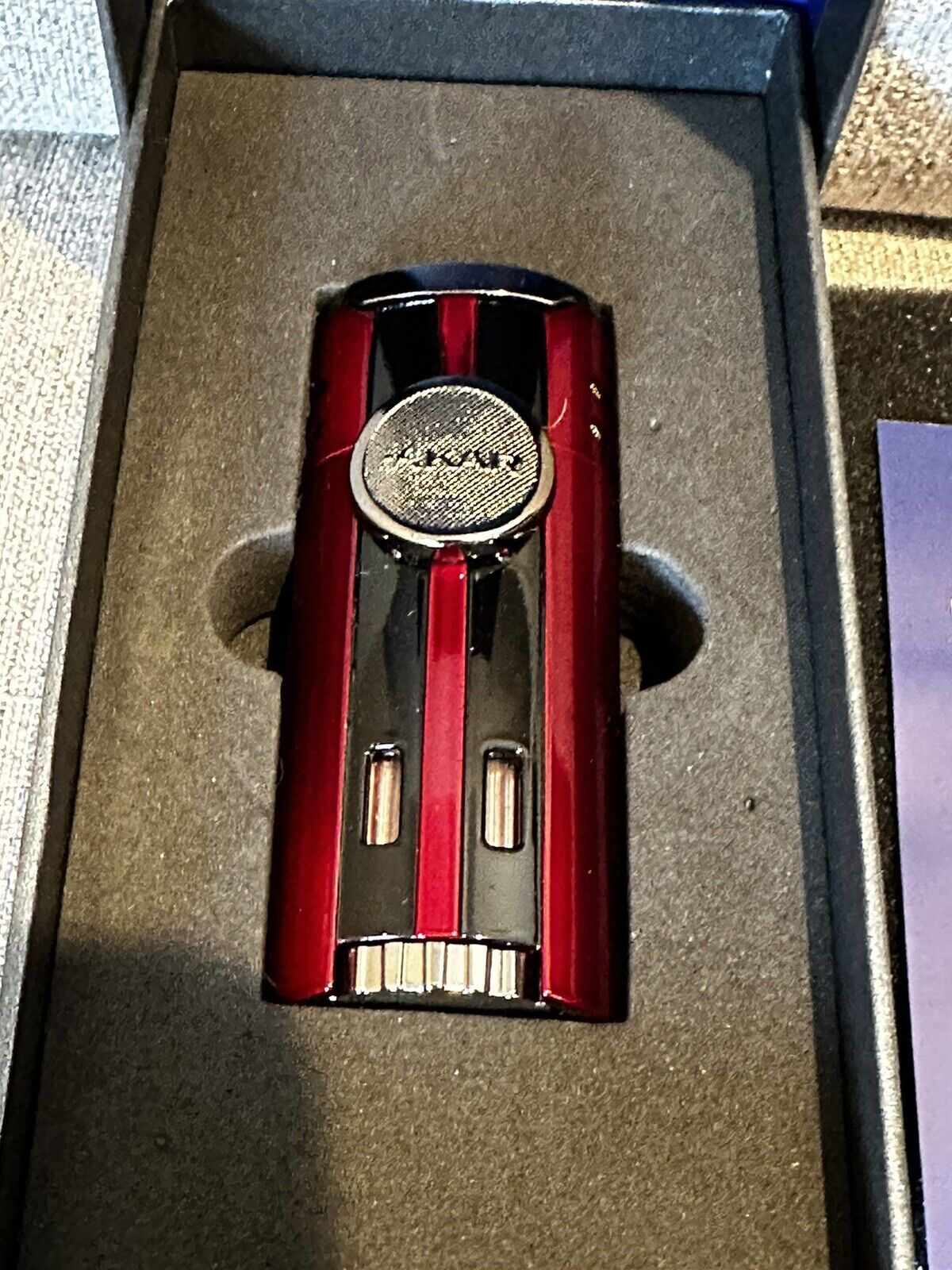 Xikar HP4 Quad Jet Flame Table Top Cigar Lighter - Red - New