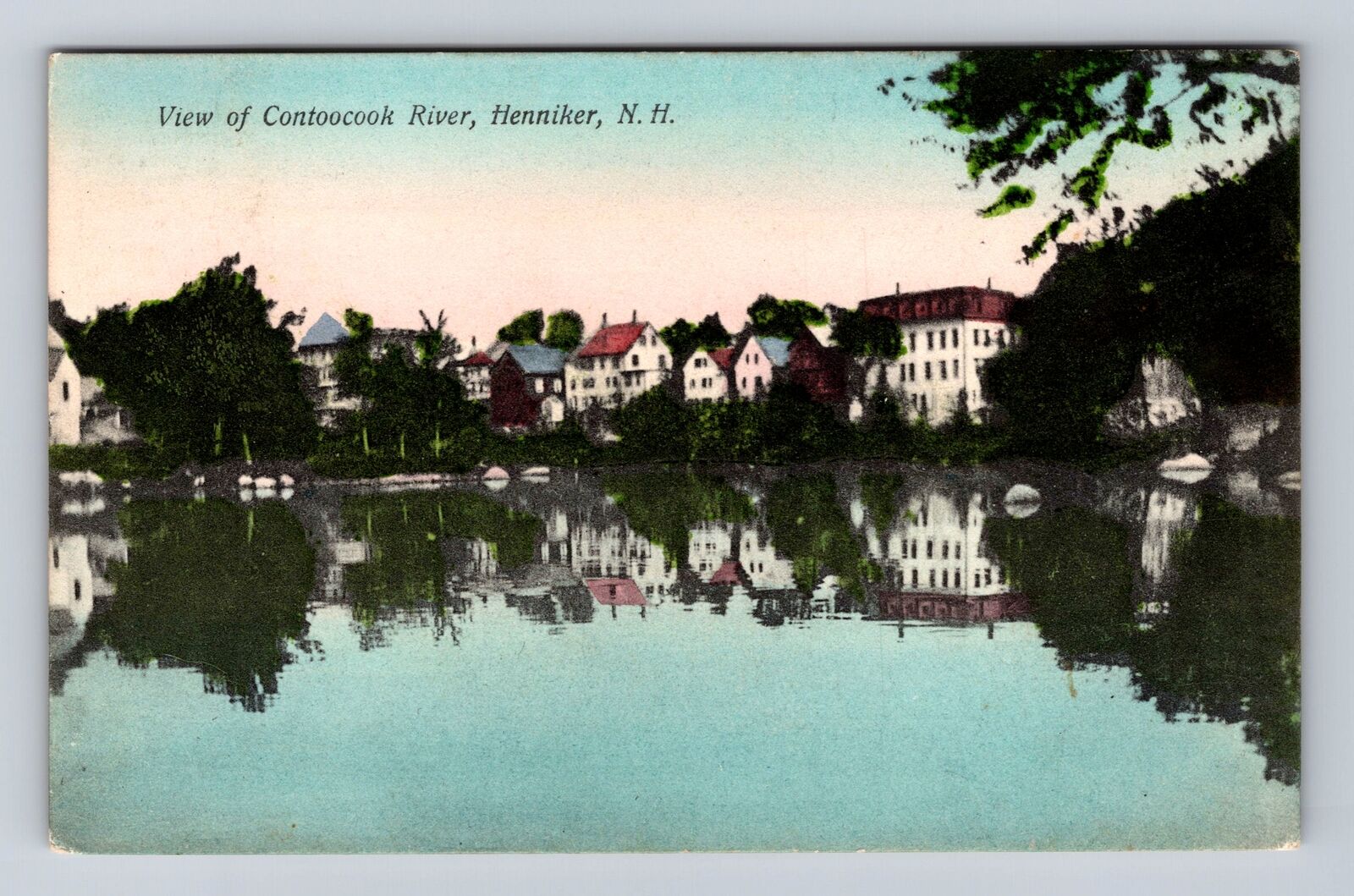 Henniker NH-New Hampshire, View Of Contoocook River, Vintage c1908 Postcard