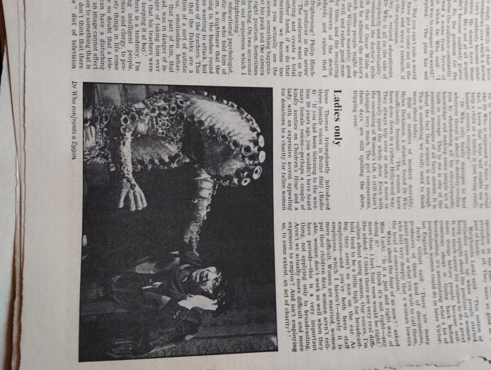 L1y Ephemera  Picture 1977 Article Dr Who Tom Baker