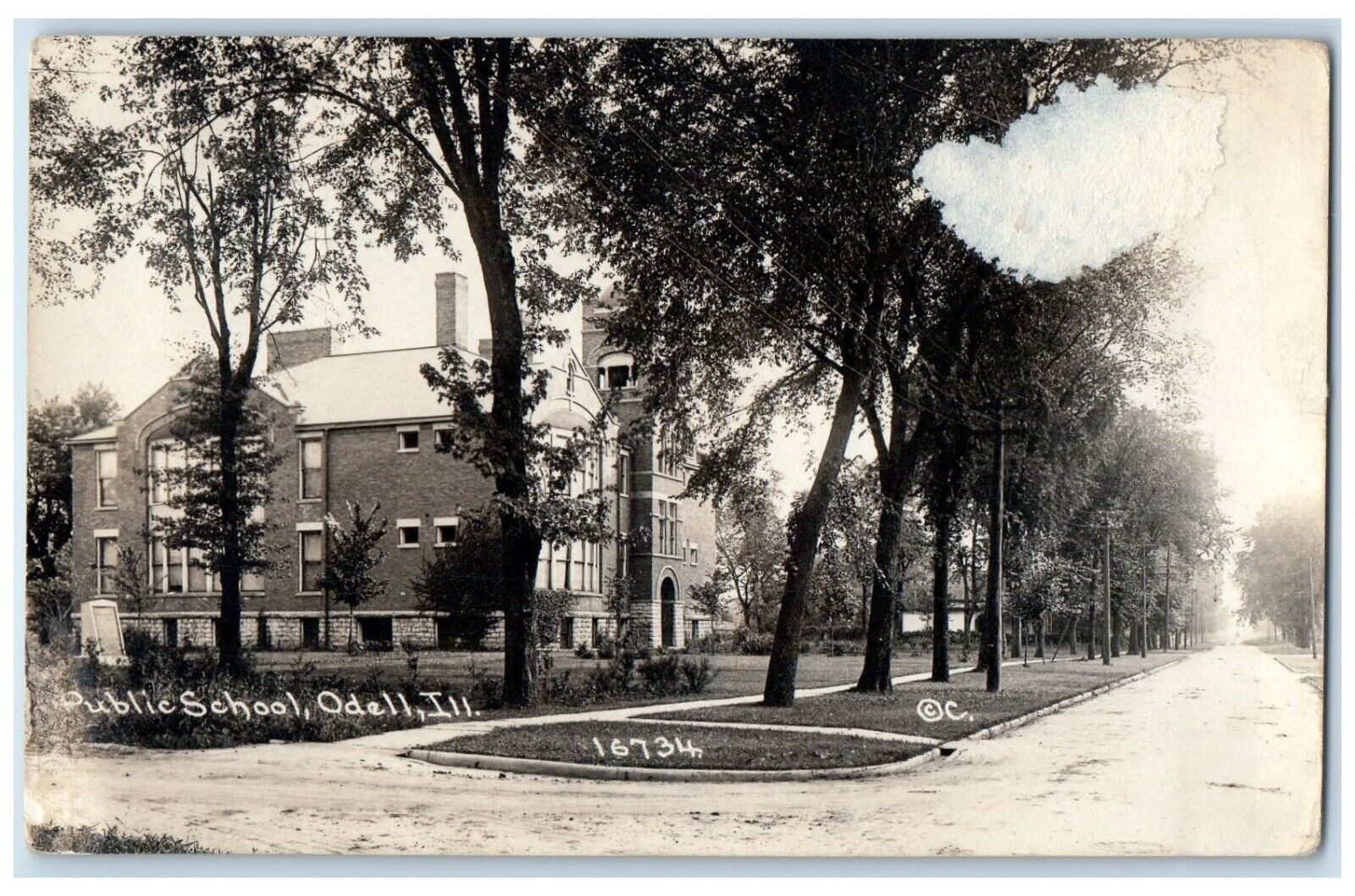 1918 Public School Building Odell Illinois IL RPPC Photo Posted Antique Postcard