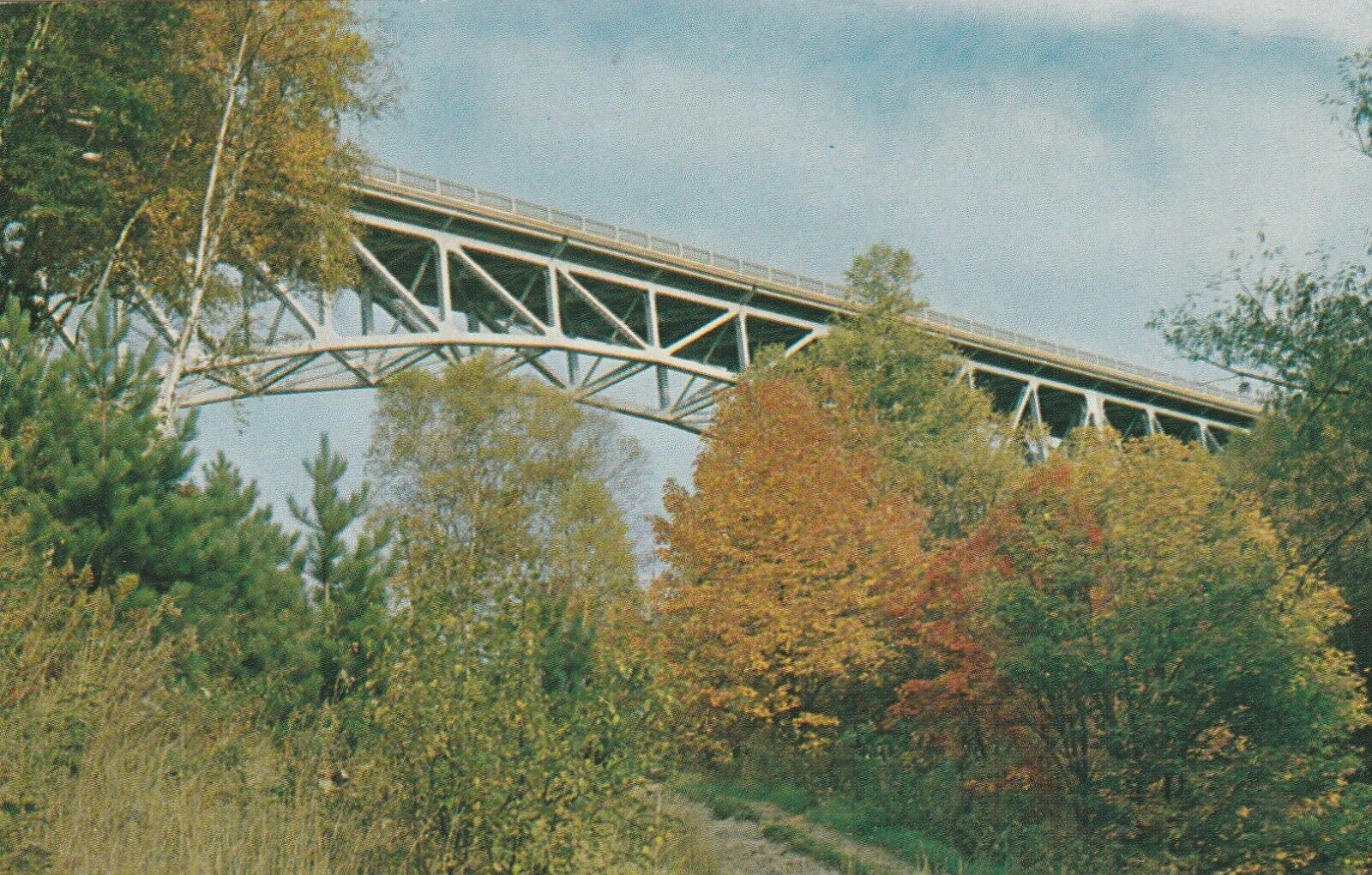 Vintage Postcard Cut River Bridge Upper Michigan Photograph Unposted