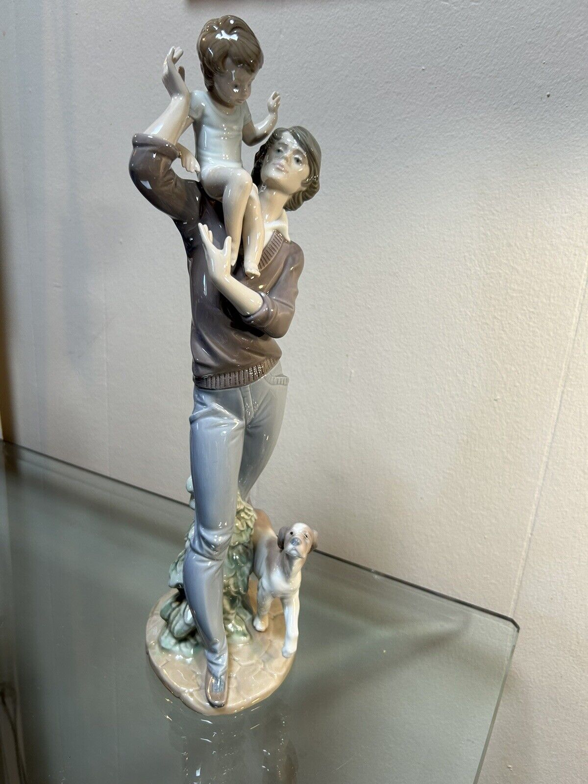 Lladro Walk With Father Sculpture Well Taken Care of Kept Away From Dust # 5876