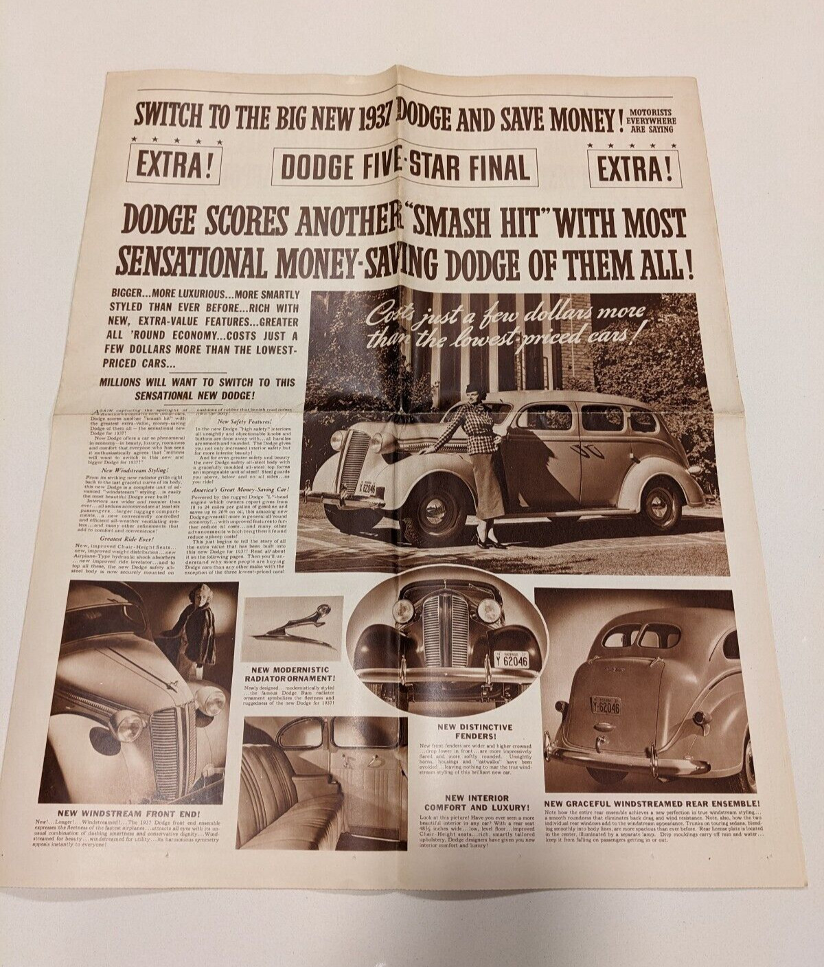 1937 newspaper ad for Dodge - 