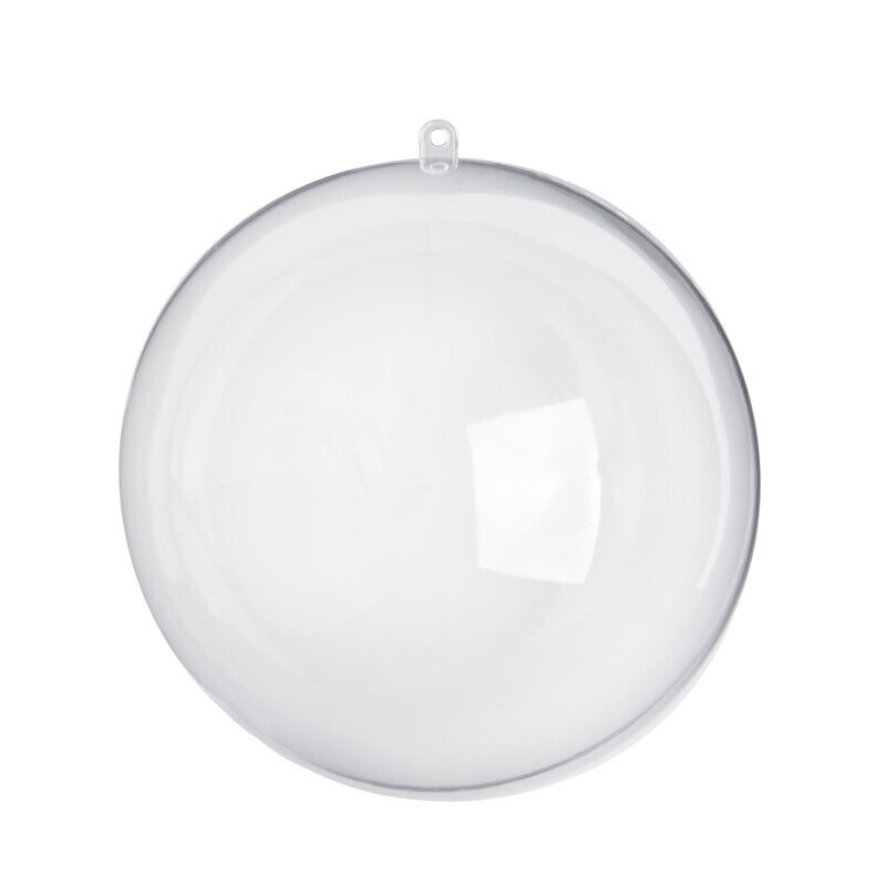 Package of 6 Clear Plastic Crafting Acrylic Fillable 136mm Ball Ornaments
