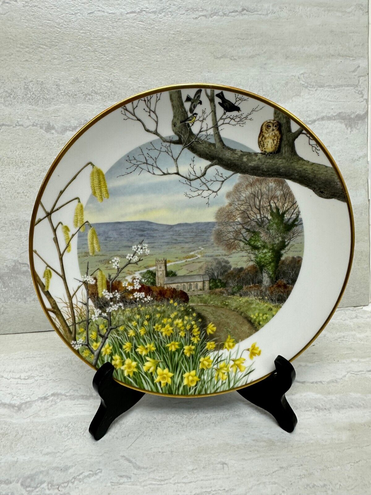 1979 Franklin Porcelain A Country Church in March Peter Barrett Collector Plate