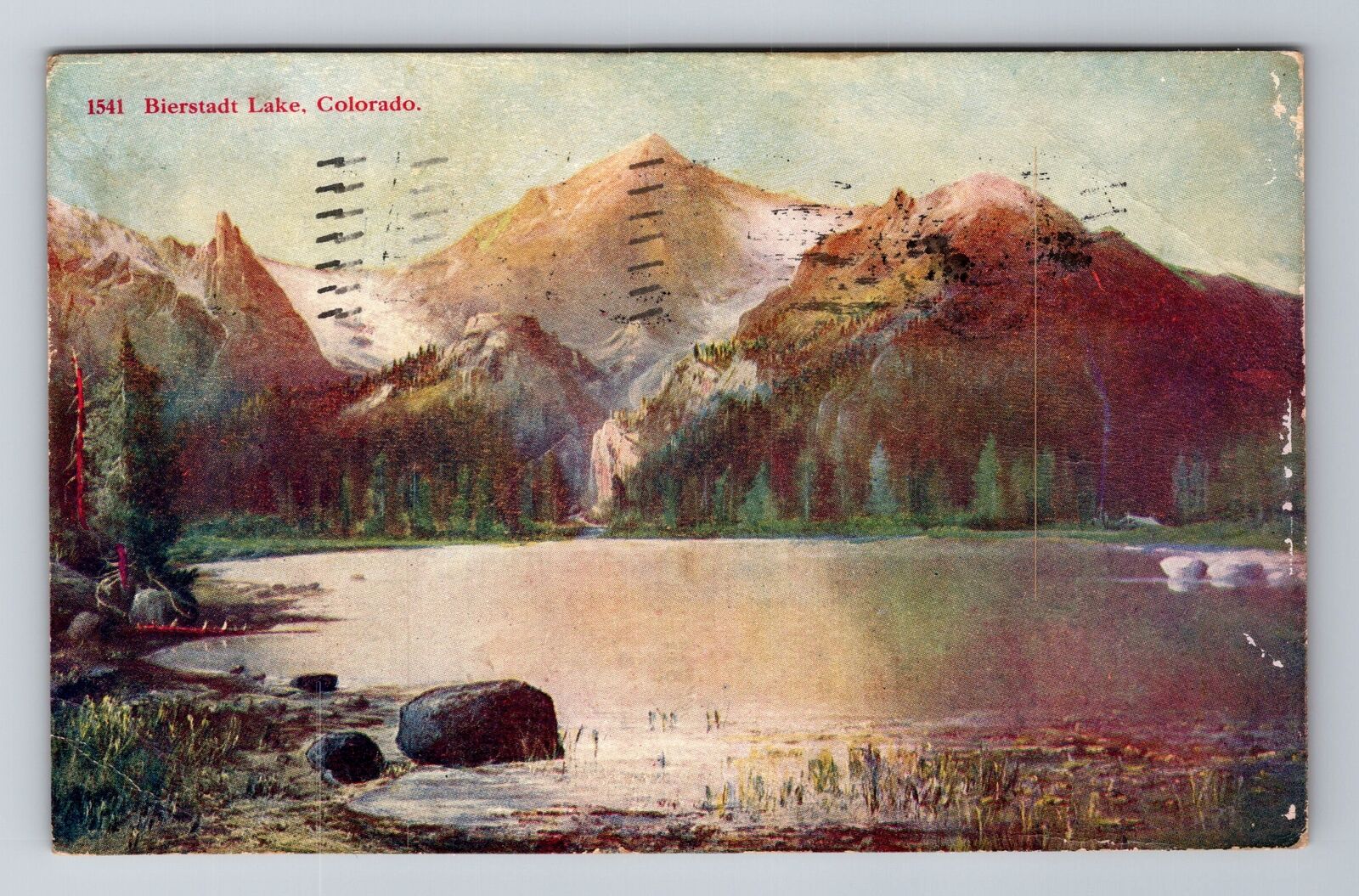 Bierstadt Lake CO-Colorado, Panoramic View lake, c1912 Antique Vintage Postcard