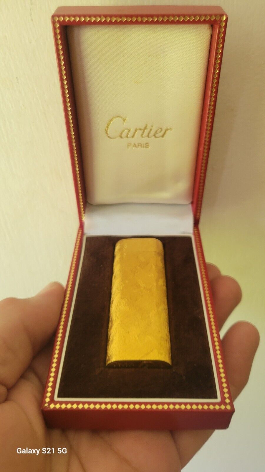 Vintage Cartier Lighter Gold Oval Mint with Original Box Papers NEW