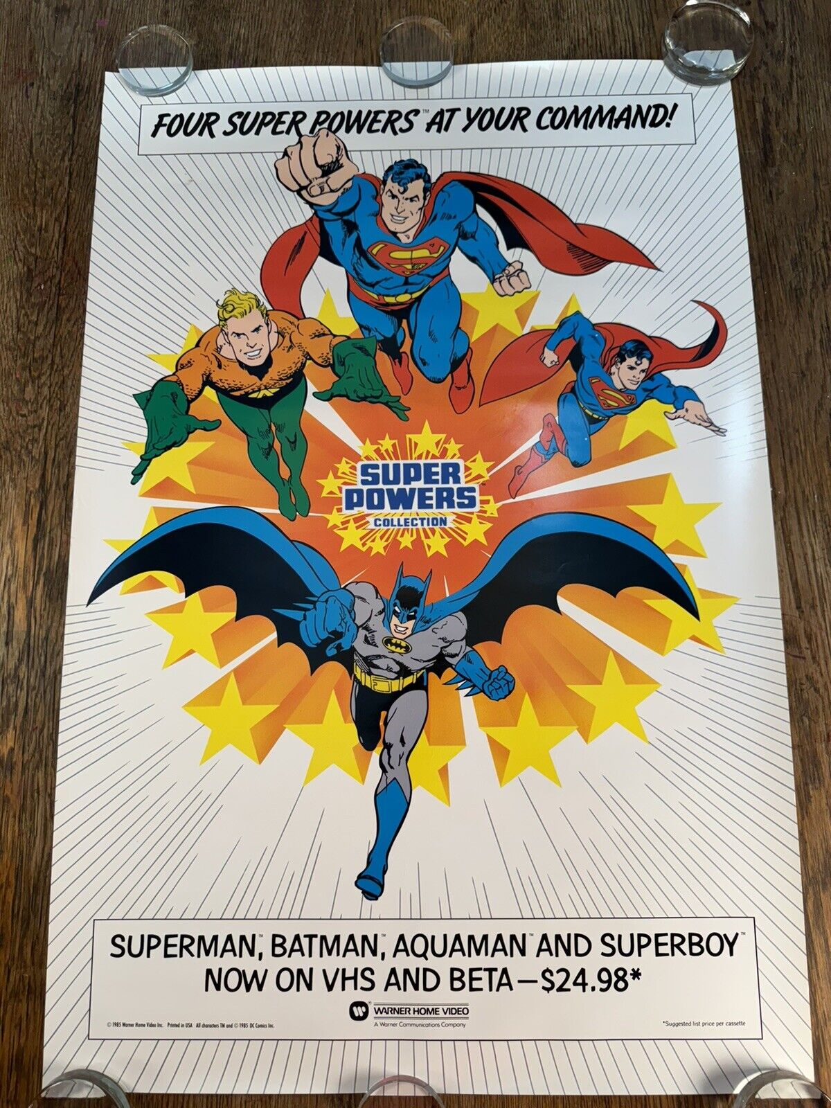 Vintage 1985 DC Super Powers Collection-VHS Beta Promo Poster 20” x 30”