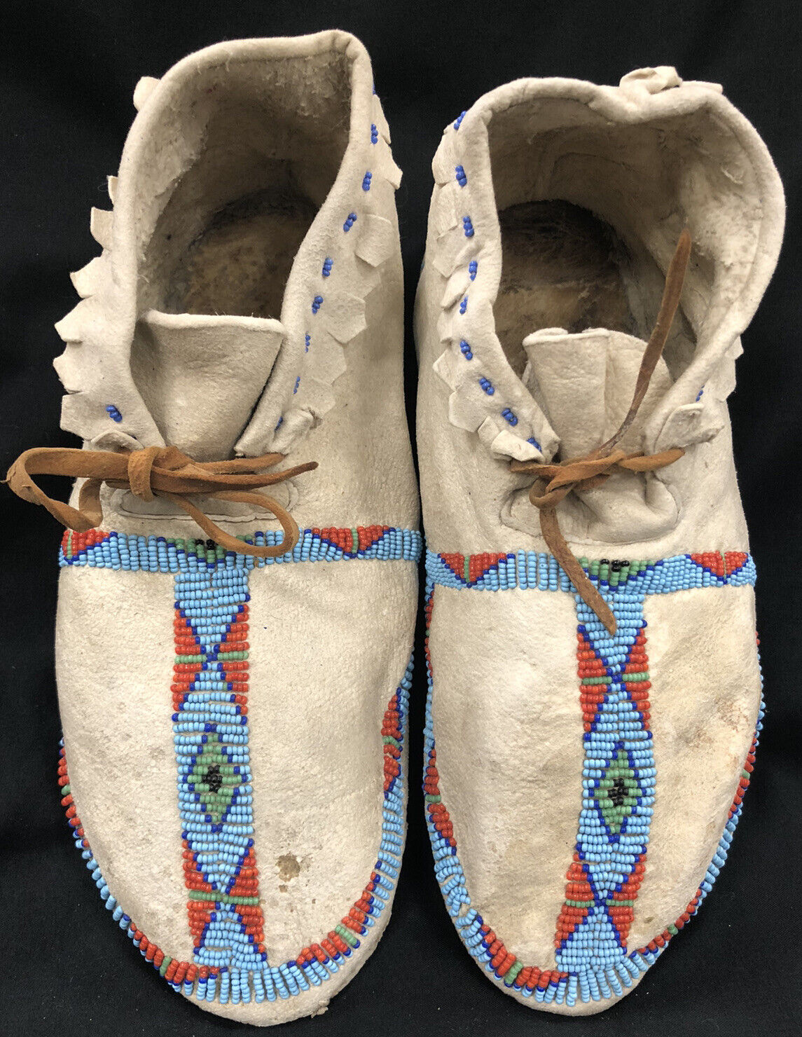 Antique Cheyenne Beaded Moccasins Circa 1880’s Native American Indian