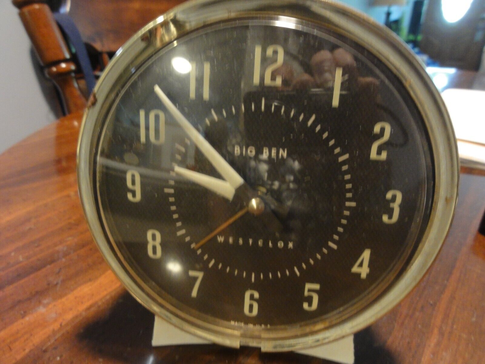 BIG BEN WESTCLOX Wind Up Alarm Clock WHITE USA Vintage 75-102 1A