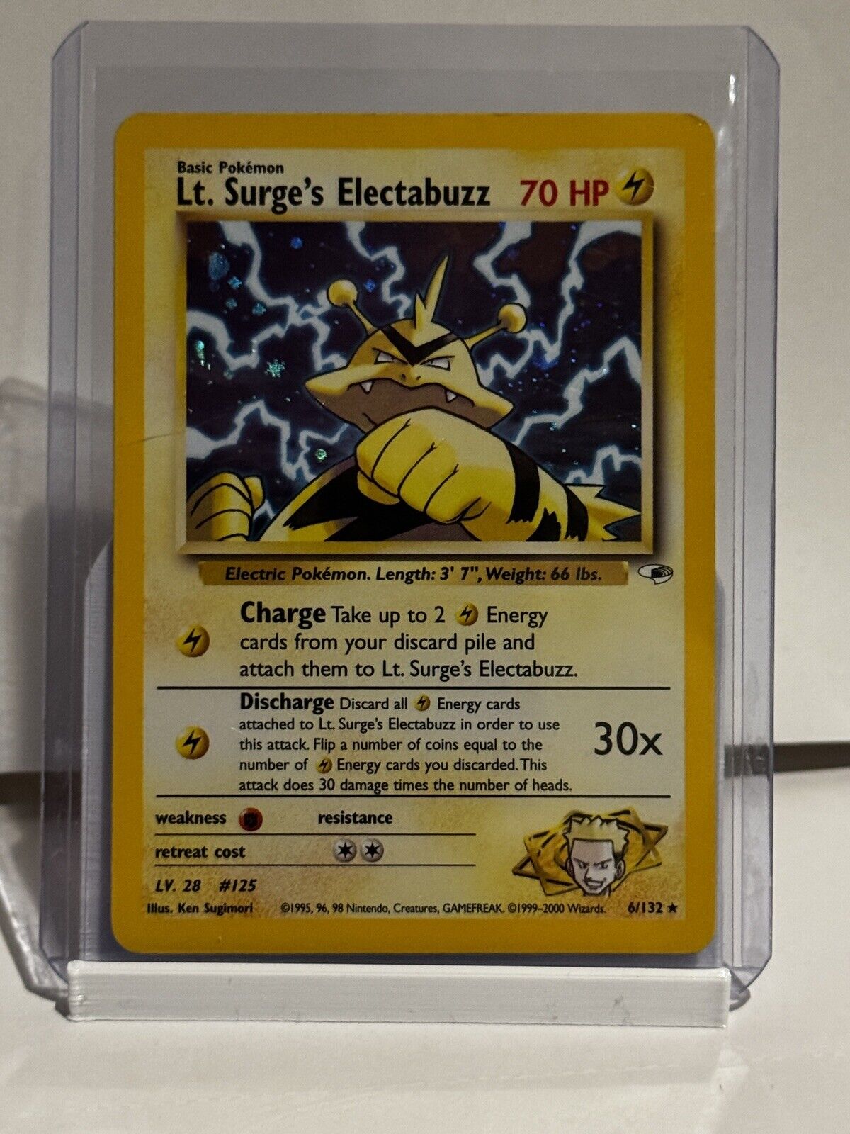 LT. SURGE’S ELECTABUZZ - 2000 Pokemon Gym Heroes 1st Edition Holo Card # 6/132
