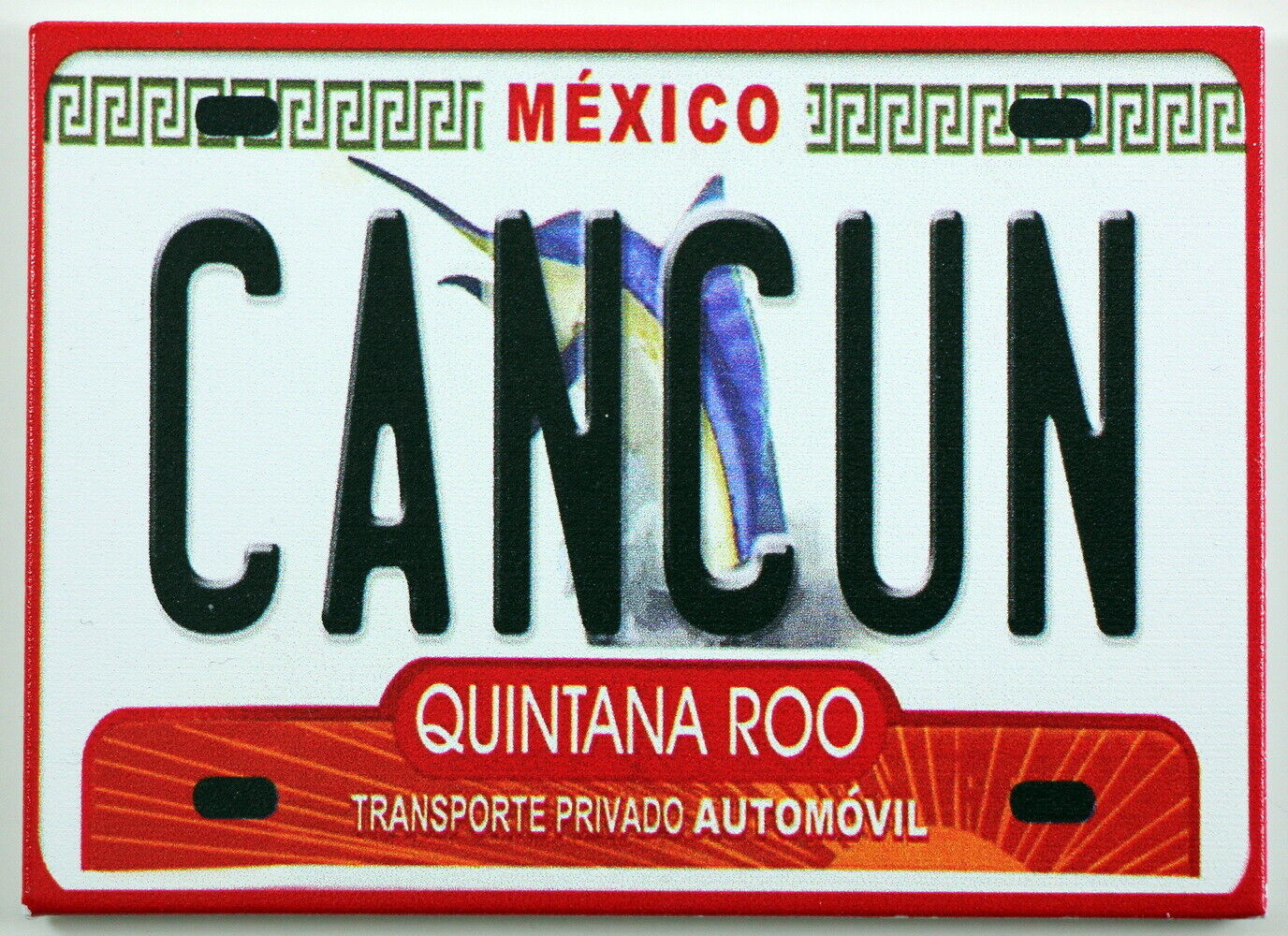 CANCUN MEXICO LICENSE PLATE FRIDGE COLLECTOR\'S SOUVENIR MAGNET 2.5\