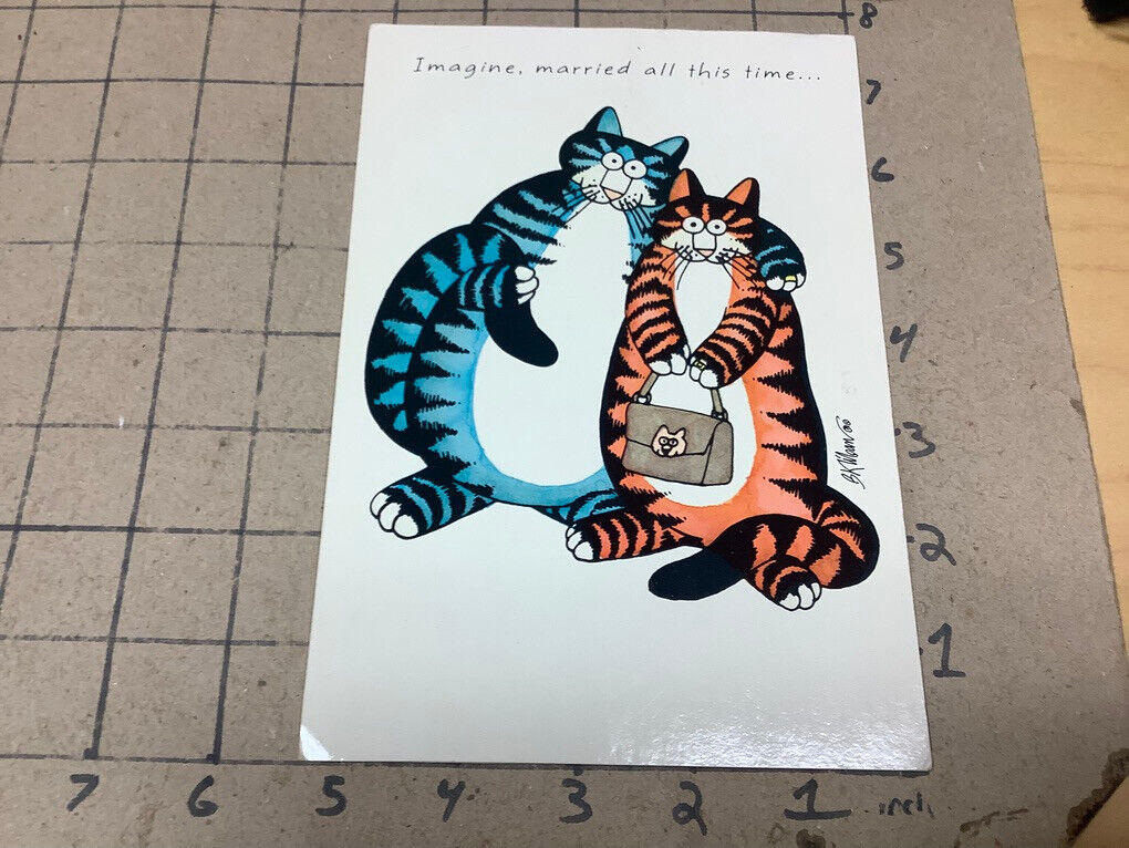 unused Greeting card: 1983 B Lhiban - cats - happy aniversary