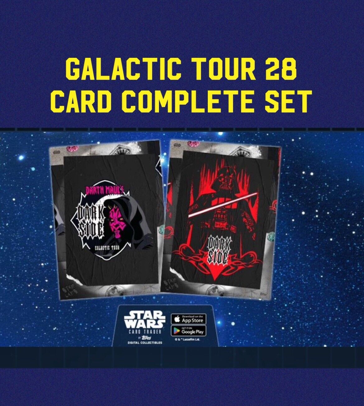 topps star wars card Trader GALACTIC TOUR 28 CARD SET PRESALE DIGITAL