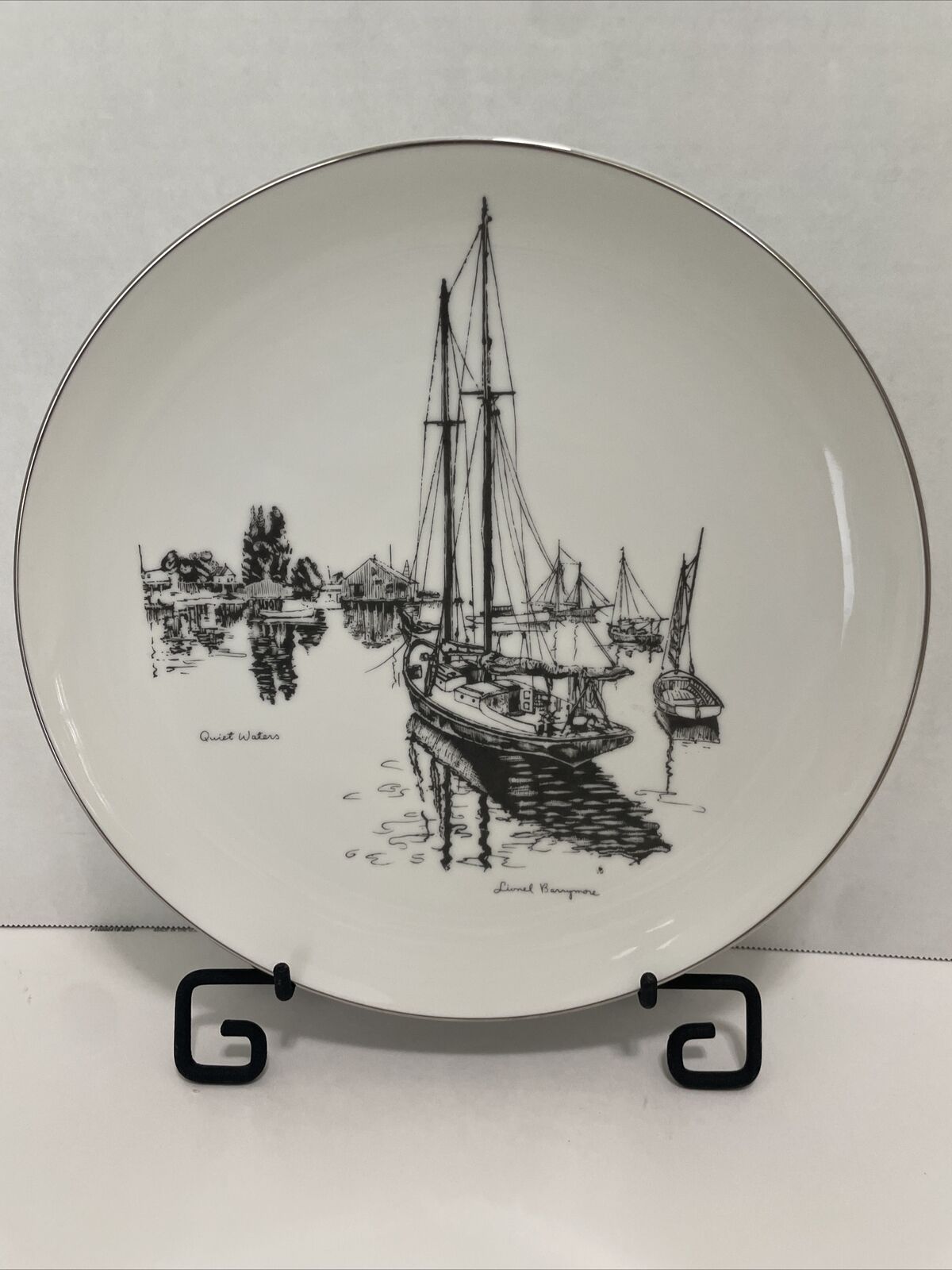 COLLECTOR PLATE LIONEL BARRYMORE\'s QUIET WATERS,  LIMITED ED., GORHAM FINE CHINA