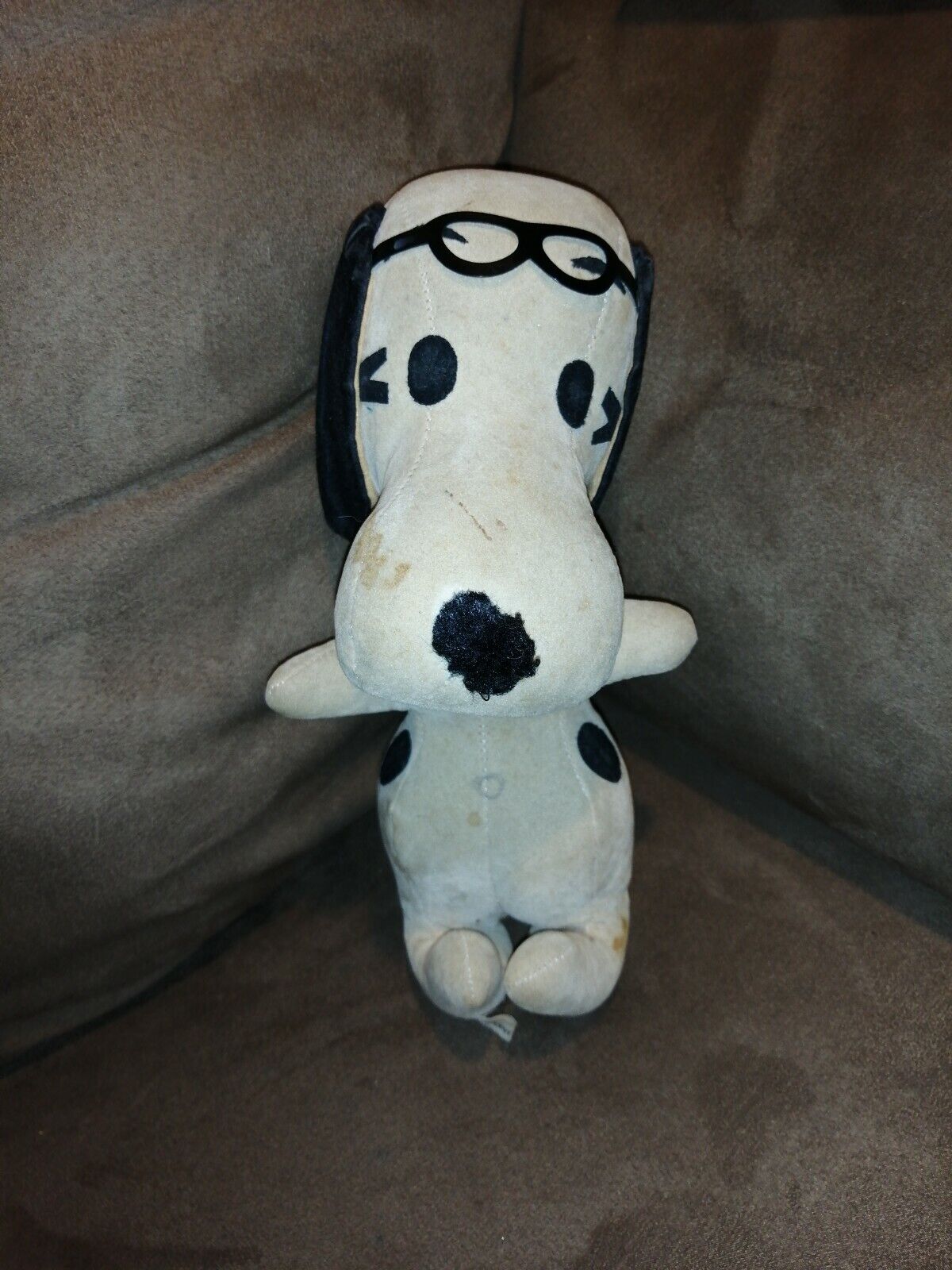 Vintage 1960s Peanuts Snoopy Stuffed Figure Plush Doll JAPAN #715 Amico Goggles