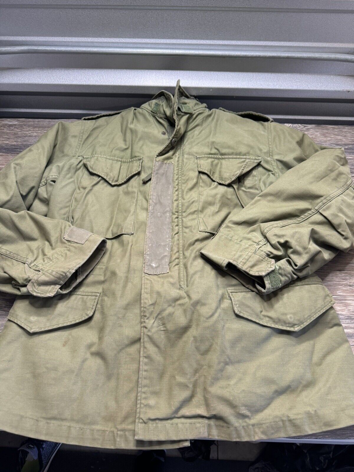 Vintage M-65 Field Jacket Coat Size Medium With Liner Nice