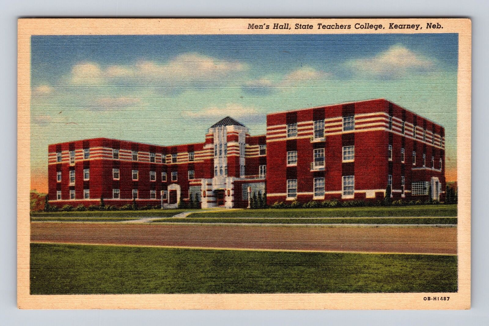 Kearney NE-Nebraska, Men's Hall, State Teachers College, Vintage Postcard