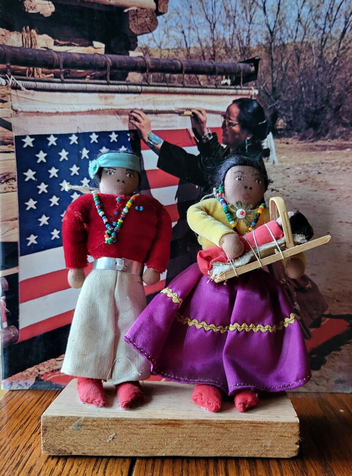 Vintage Native American Indian Navajo Family Signed