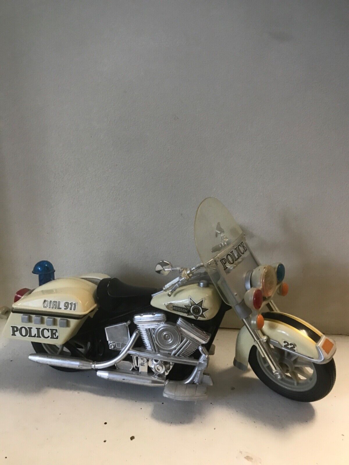 1994 Harley Davidson Buddy L Rescue Force Police Motorcycle lights work & blink