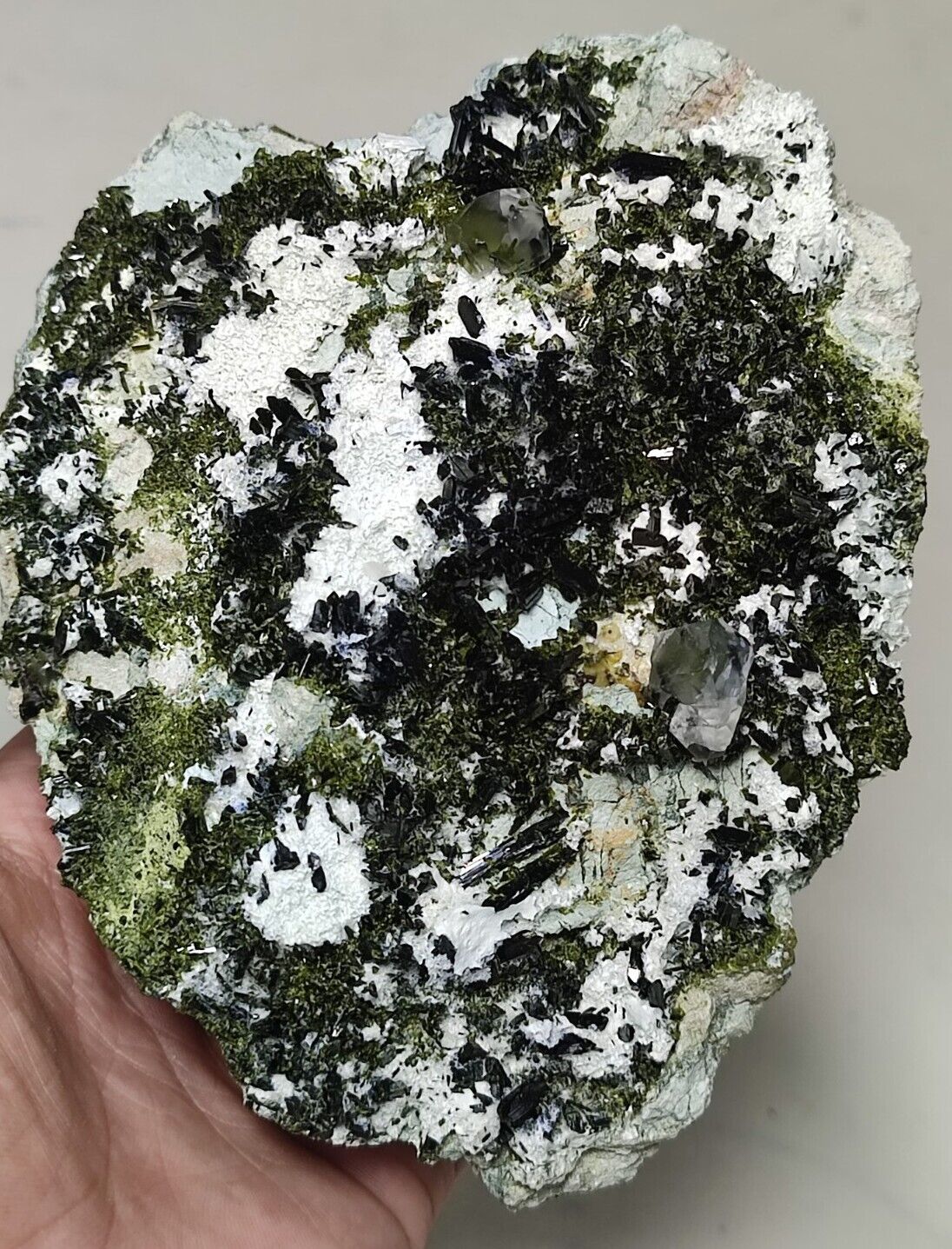 954-gm Epidote Cluster Combined With Quartz Making A Beautiful Combination-Pak.