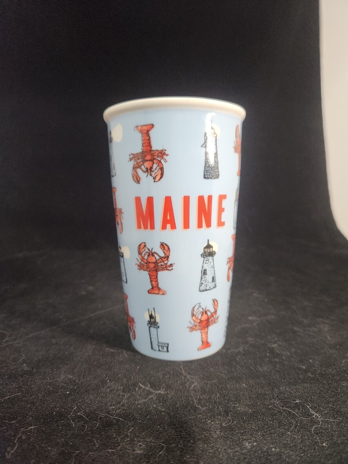 Starbucks Maine Ceramic Tumbler, 12 oz. Lobster's, Lighthouses, HTF 