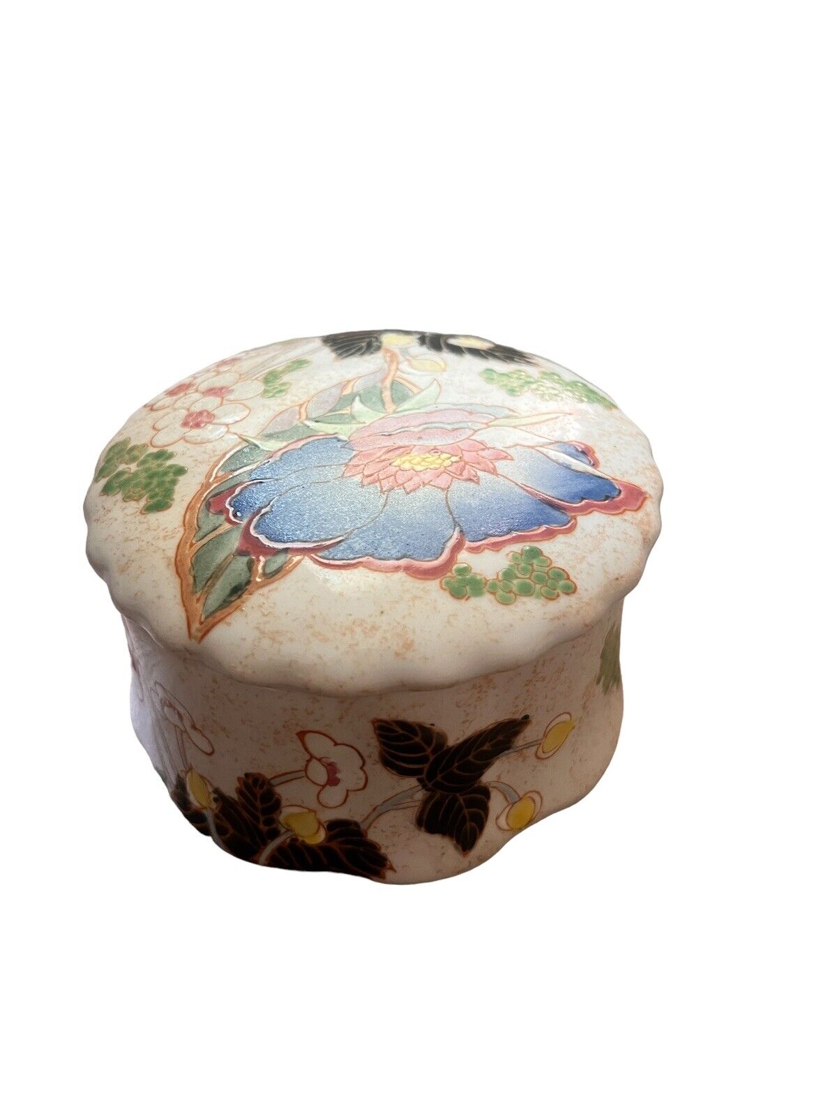 vintage round chinese porcelain Hand Painted 