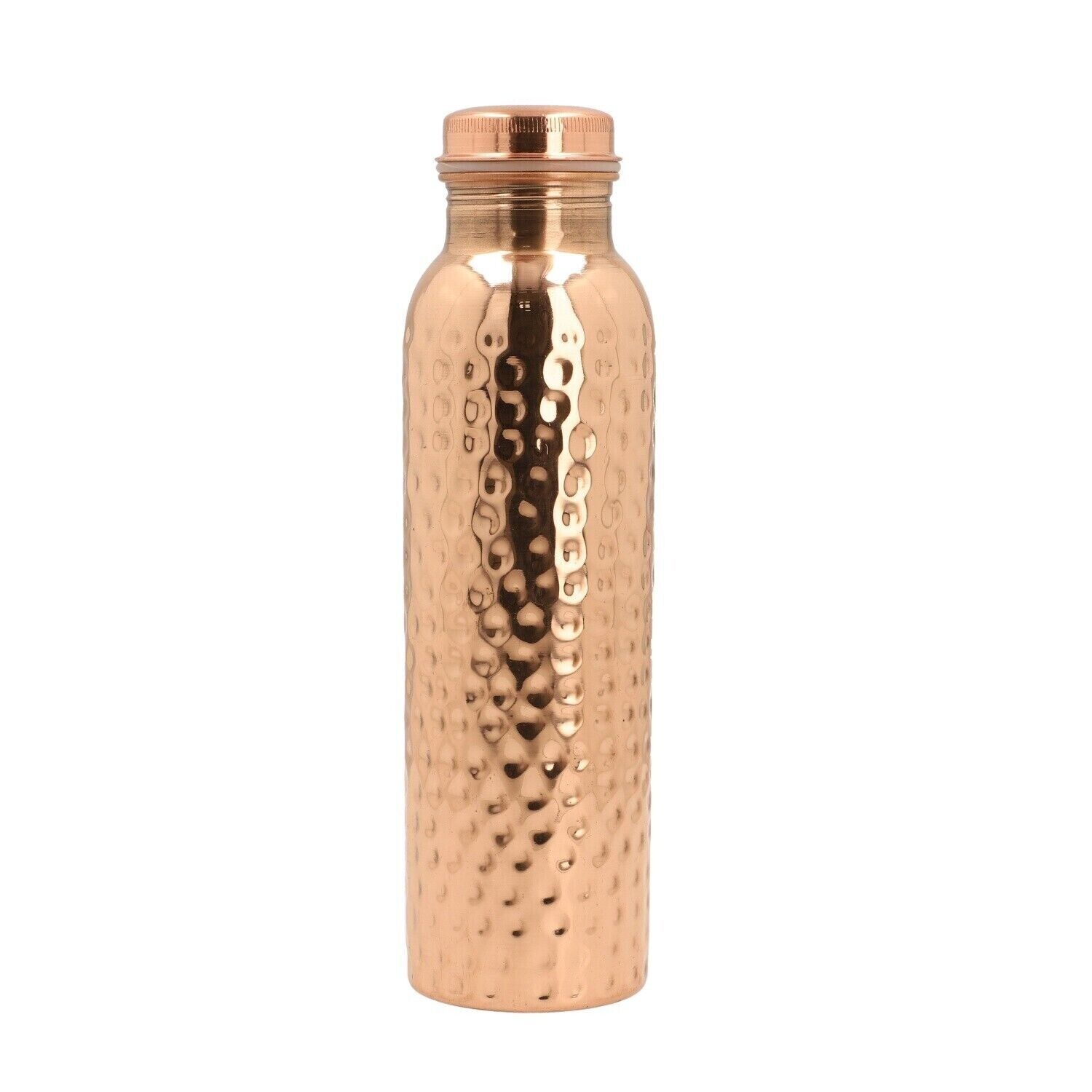 34oz Pure Copper Water Bottle - Handmade Hammered Finish - Ayurvedic Health FS