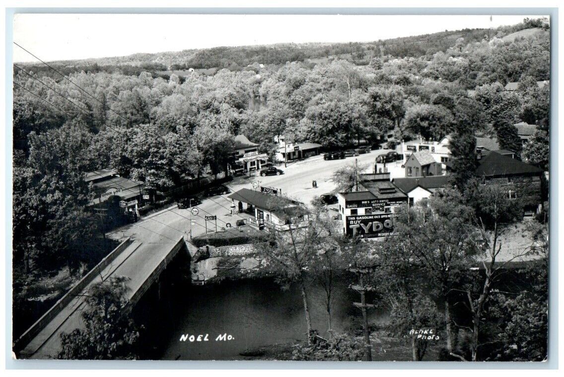 c1950's Tydol Gasoline White House Aerial View Noel MO RPPC Photo Postcard