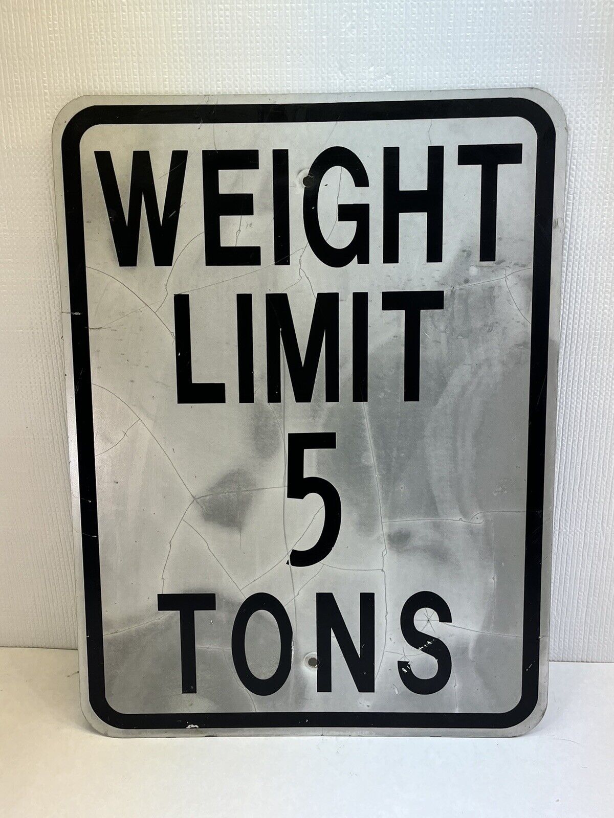 Authentic ‘WEIGHT LIMIT 5 TONS’ Metal Sign Road Street Traffic 24 X 18”