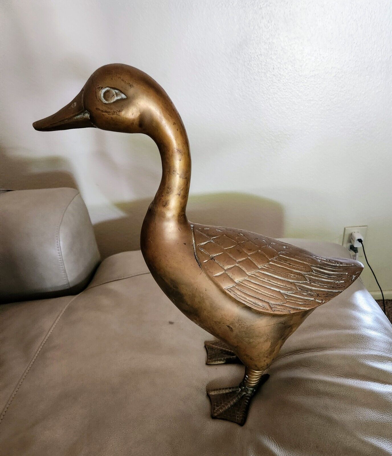 Vintage Brass Standing Duck/Goose Large figure