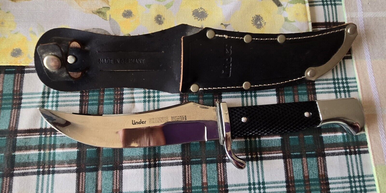 Vintage Linder Buffalo Skinner Germany  Boy Scout fixed blade knife W/Sheath NEW
