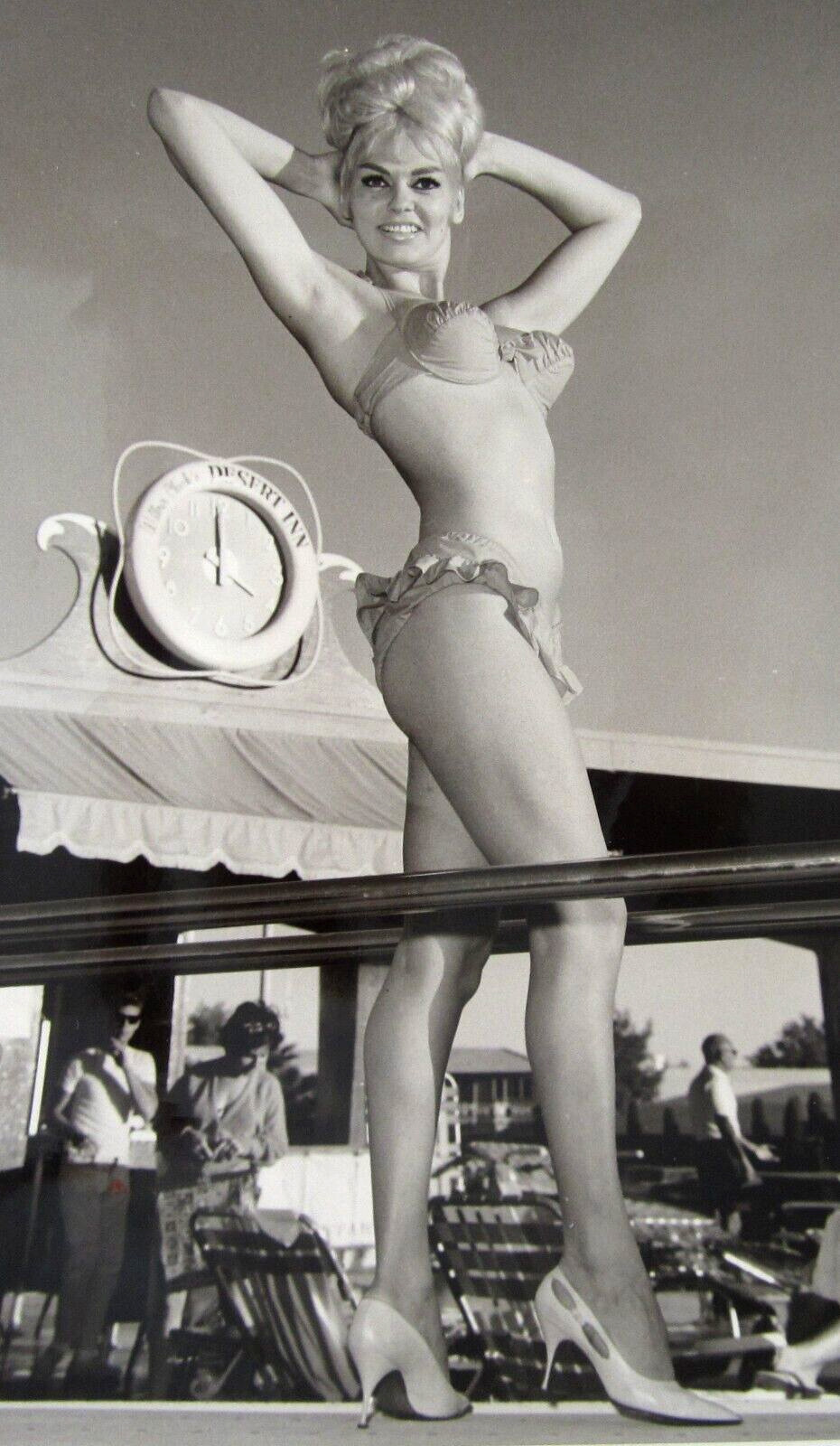 Vintage Blonde Pinup Bathing Beauty Photo Model Desert Inn Las Vegas NV 1950s