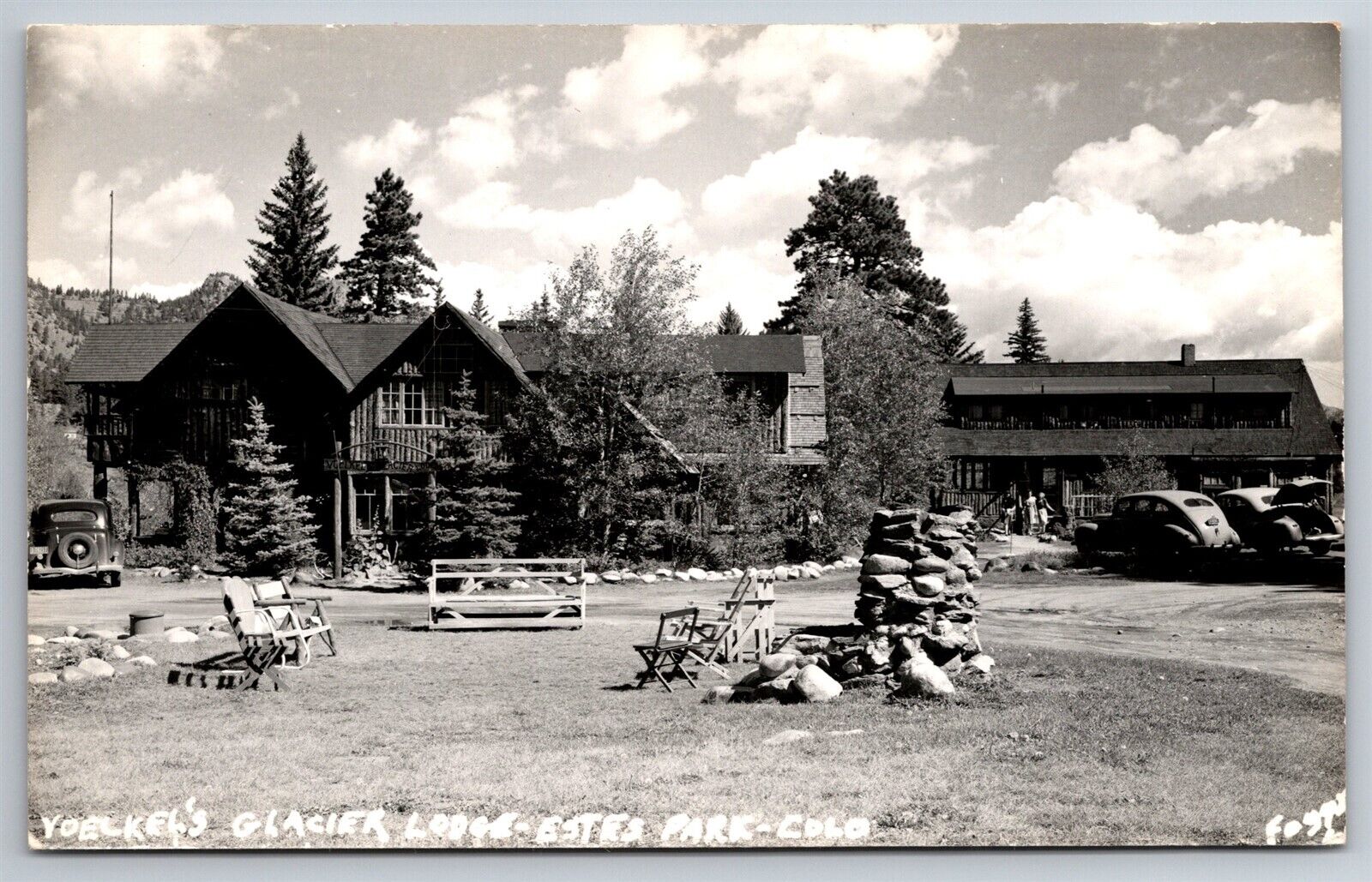 RPPC Yoelkel\'s Glacier Lodge Perm Closed Estes Park CO C1930\'s Postcard U11