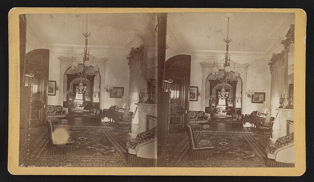 Parlor, Music room, Library c1900 Old Photo