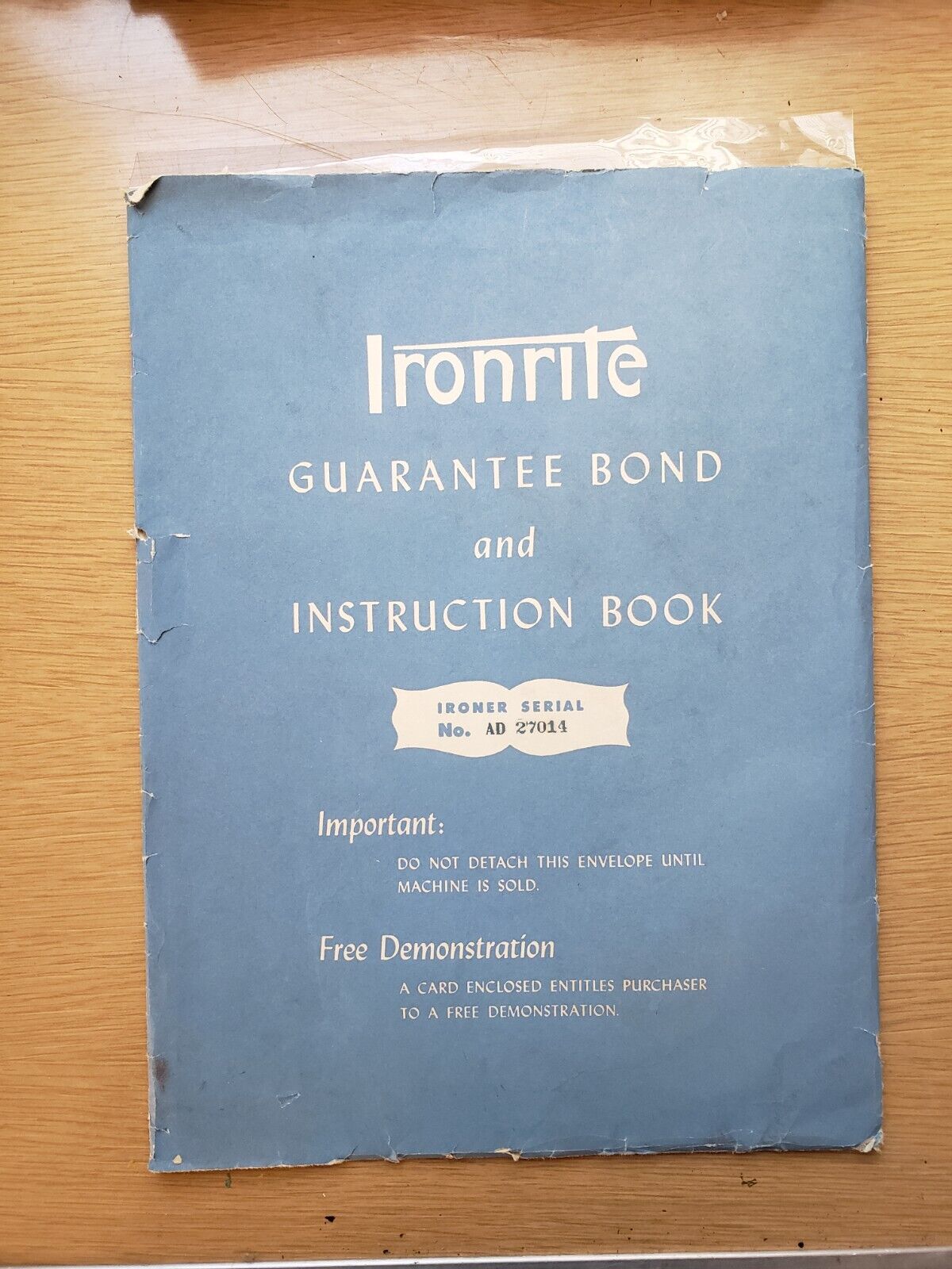 IRONRITE OWNER'S MANUAL - How to Use Your Ironrite Automatic Ironer - 1948 Plus